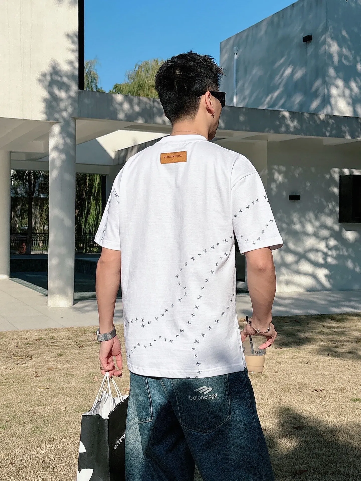 Louis Vuitton/Louis Vuitton small label printed letter embroidered short sleeves